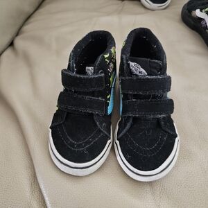 Vans Kids Black and Teal High-Top Sneakers